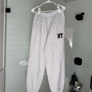 Zara Gray Joggers with NY Logo